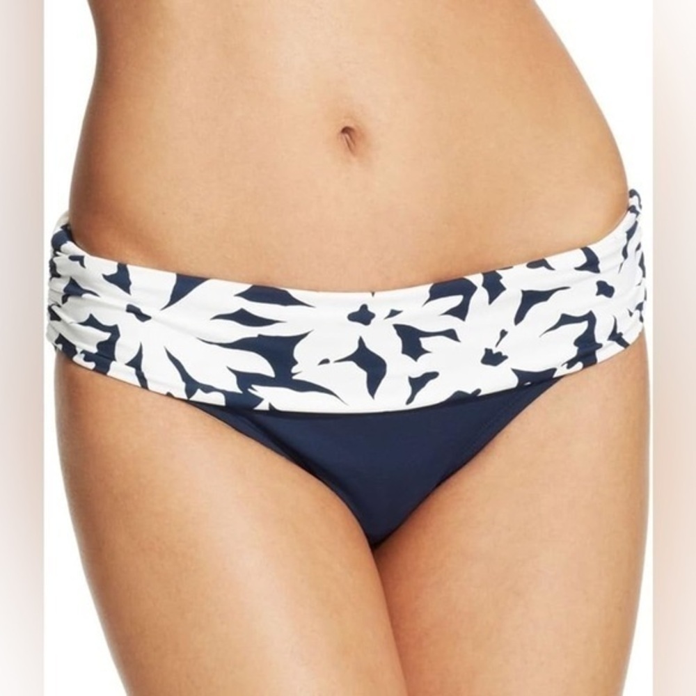Anne Cole blue and white bikini swim bottom size XS